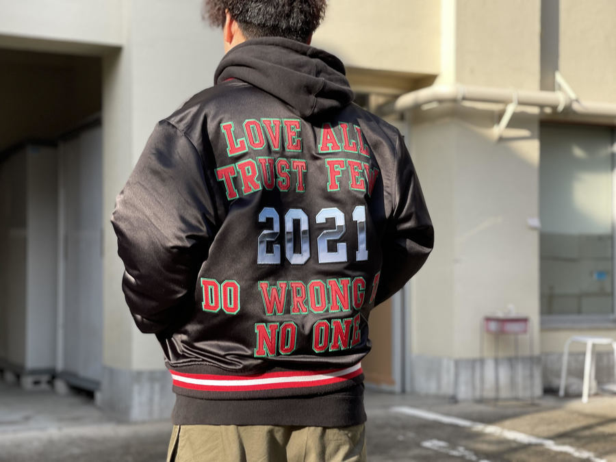 supreme Satin Varsity Jacket