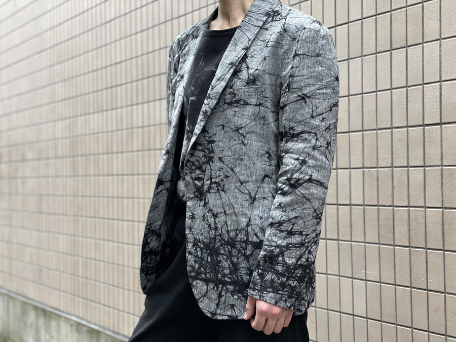 イッセイミヤケ メン 絞り染め麻ロングコート ジャケット・アウター