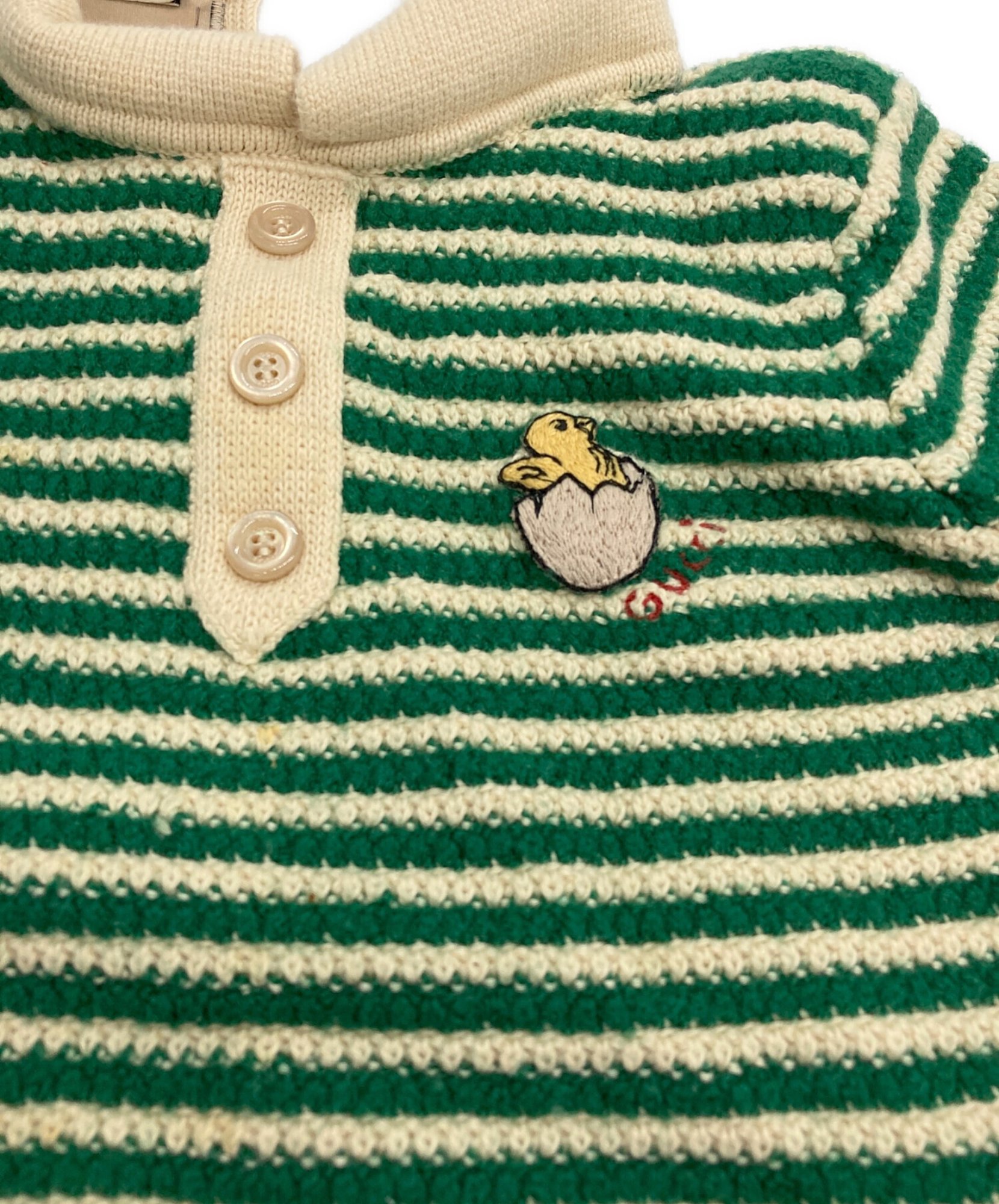 GUCCI / グッチ】ボーダーニットポロシャツ｜鮮やかな配色と胸元の