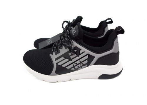 EA7 エンポリオアルマーニのBlack Knit Mix Running Trainers