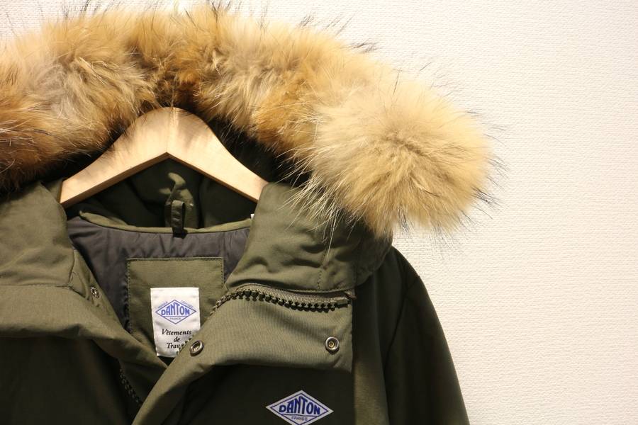 極美品✨　ダントン　danton ダウンジャケット　カーキ　ファー　36 美品 DANTON ダントン キルトダウンコート カーキ 36 ファー付き