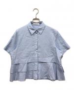 【新品タグ付】CABaN タイプライタークロス アシンメトリーフリルシャツ CABAN / キャバン】タイプライターダブルクロスアシンメトリックフリル