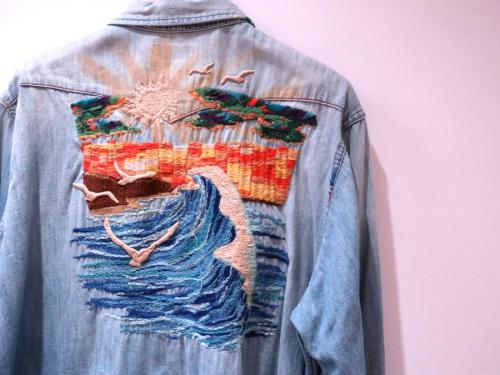 エンブロイダリーデニムウエスタンシャツのメンズ
