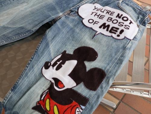 ミッキーリメイクデニムパンツのメンズ