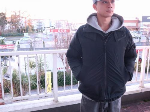 スタンドカラーパフジャケットのメンズ