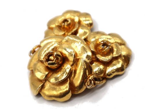 シャネルのヴィンテージ カメリア 3連 ブレスレット