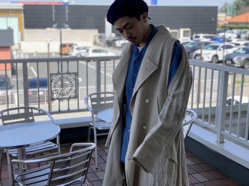 ヨウジヤマモトのリネンジップトレンチコート