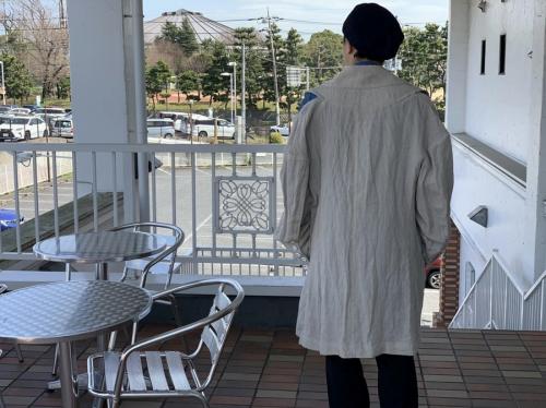 リネンジップトレンチコートのメンズ