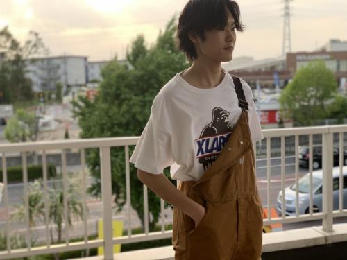 ダック地オーバーオールのメンズ