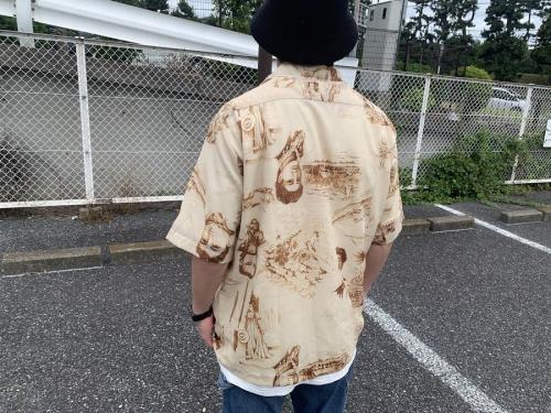 ヴィンテージ総柄シャツの5-60sヴィンテージ総柄シャツ　メンズ