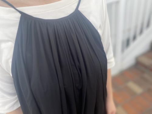 ギャザーオールインワンのレディース