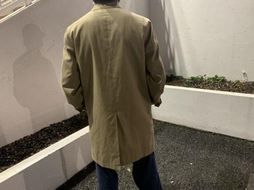 ライナー付ステンカラーコートのメンズ