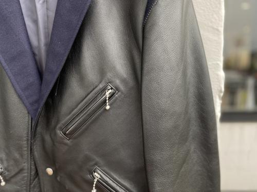 ジュンヤワタナベマンコムデギャルソンのマディソンフィットレザー切替ブレザー