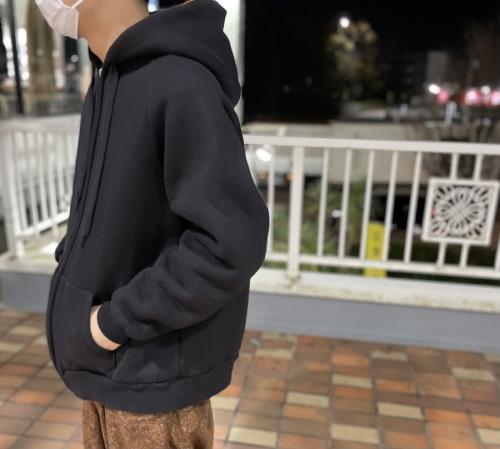 裏毛ジップパーカーのメンズ