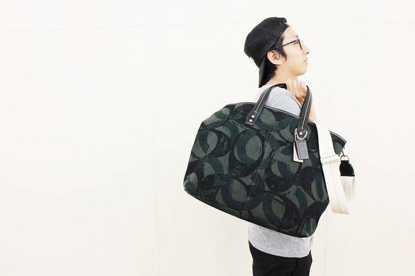 コーチ COACH 2way トートバッグ 70411 ダークグリーン ロゴ迷彩柄