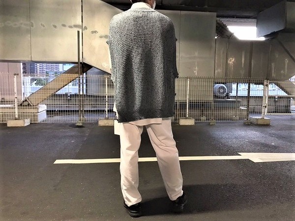 【YOKE】MESHED CREW NECK RIB VEST