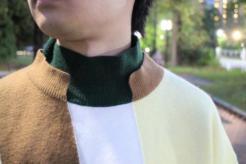 美品】CULLNI クルニ 21AW カラーブロックニット ベージュ
