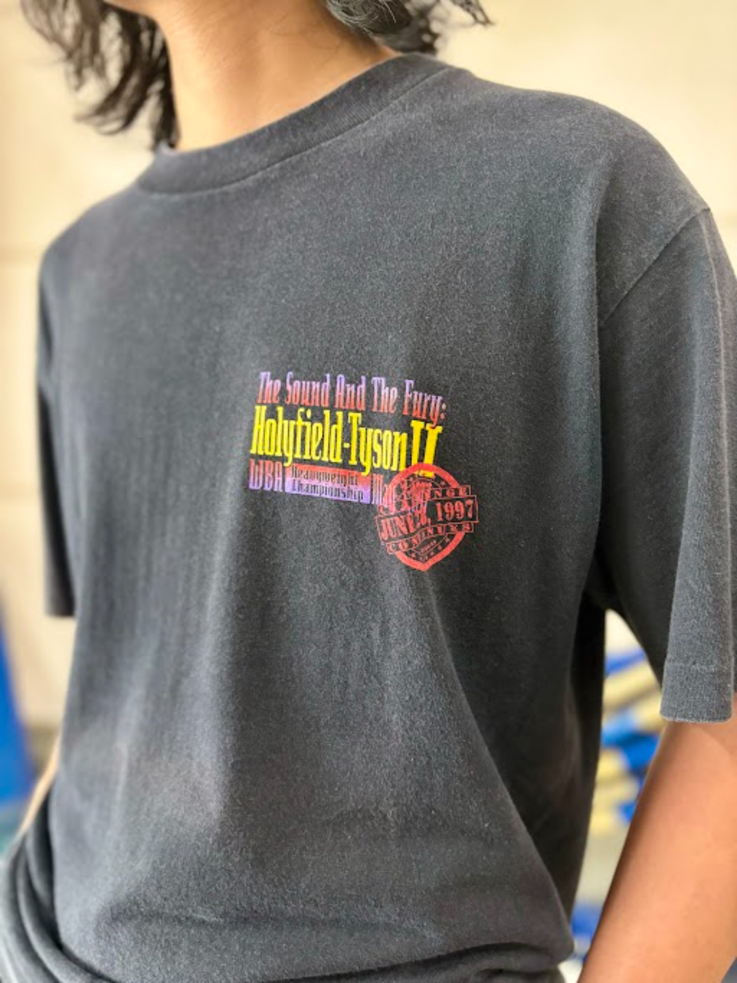 Tyson Tシャツ 1997年ホリフィールド戦記念 Holyfield vs Tyson II ''T-SHIRTS】を使ったヴィンテージスタイリング