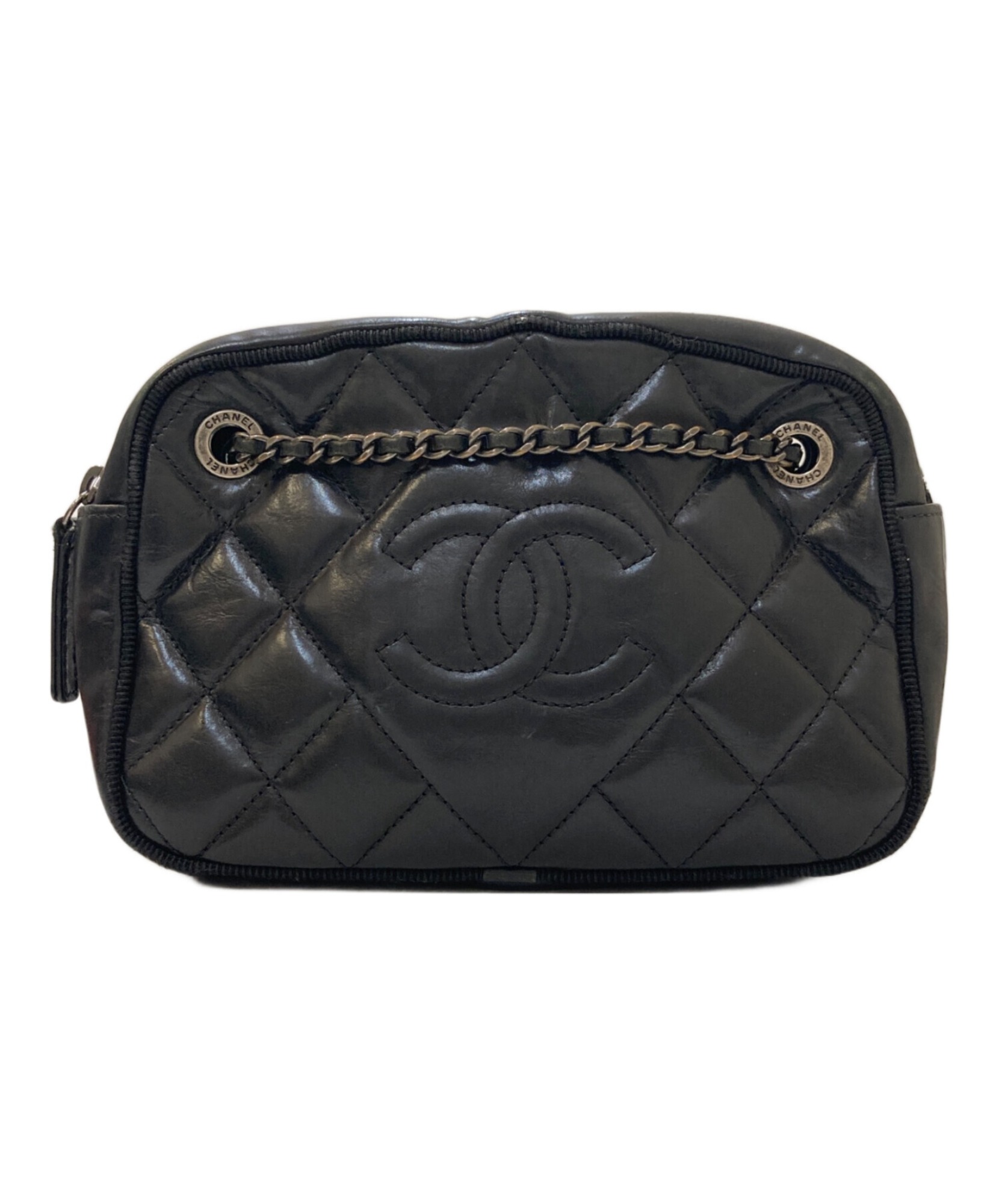 【美品】CHANEL バレリーナ マトラッセ ココマーク ブラック 22.5 CHANEL（シャネル）】マトラッセ バレリーナココマークショルダー