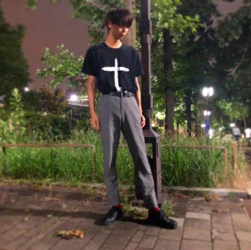 ブラックマーケットコムデギャルソンのクロスプリントTシャツ