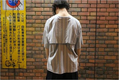 ストライププルオーバーのユニセックス