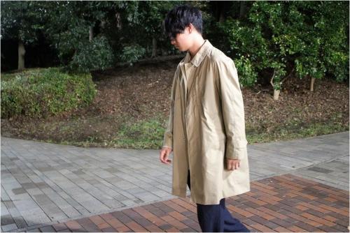 65/35ステンカラーコートのメンズ