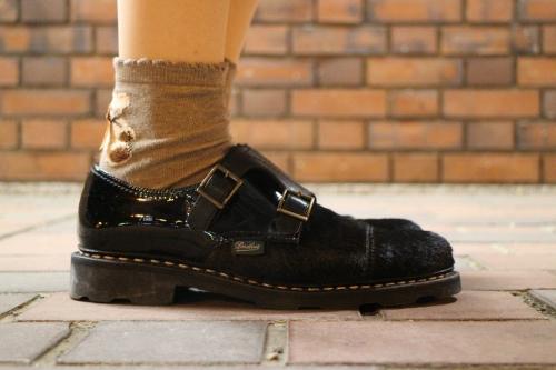 パラブーツ×ビームスボーイのダブルモンクストラップシューズ