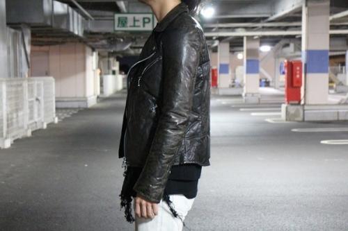 イサムカタヤマ･バックラッシュのダウンライダースレザージャケット