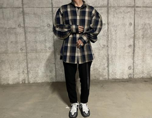キャピタルのヘビーネルチェック　オペラスリーブコンポーザーシャツ