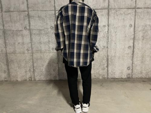 ヘビーネルチェック　オペラスリーブコンポーザーシャツ
