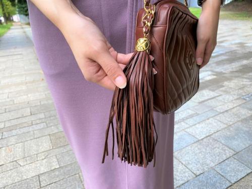 ダイヤステッチのチェーンショルダーバッグ