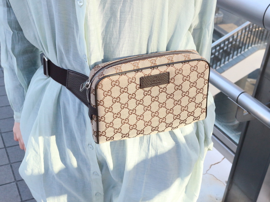 美品【GUCCI／グッチ】GGキャンバス柄のウエストボディバッグが入荷 