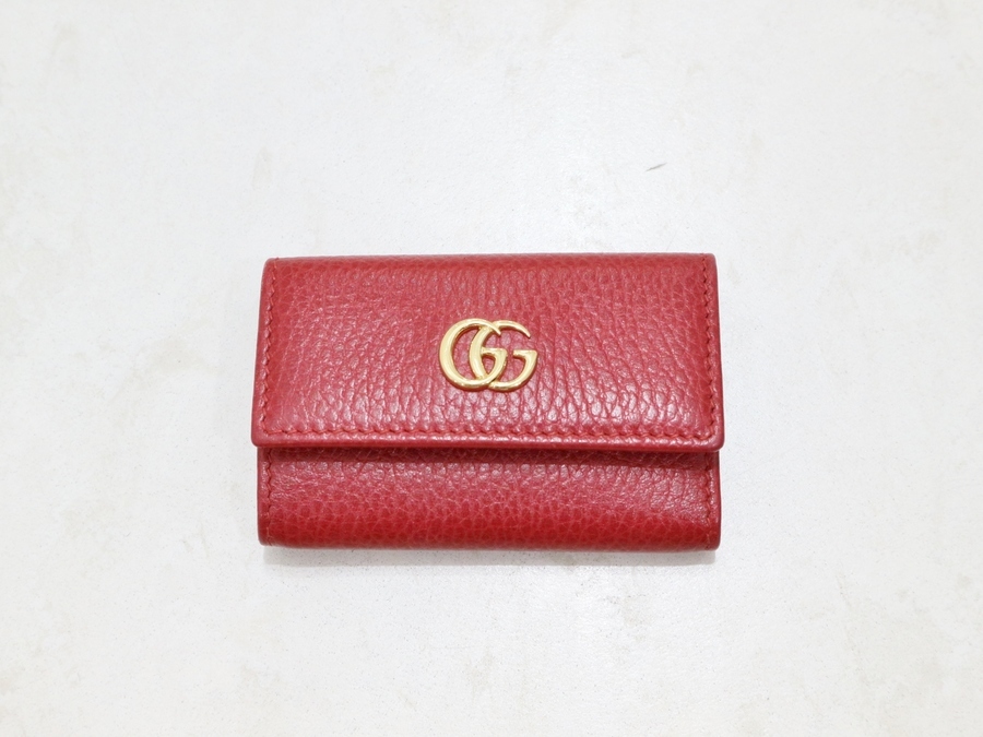 GUCCI プチマーモント レザーキーケース レッド グッチ