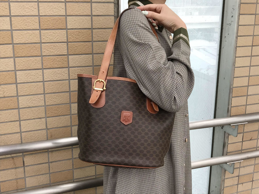 ラウンドファスナーm1652 CELINE セリーヌ マカダム柄 トートバッグ