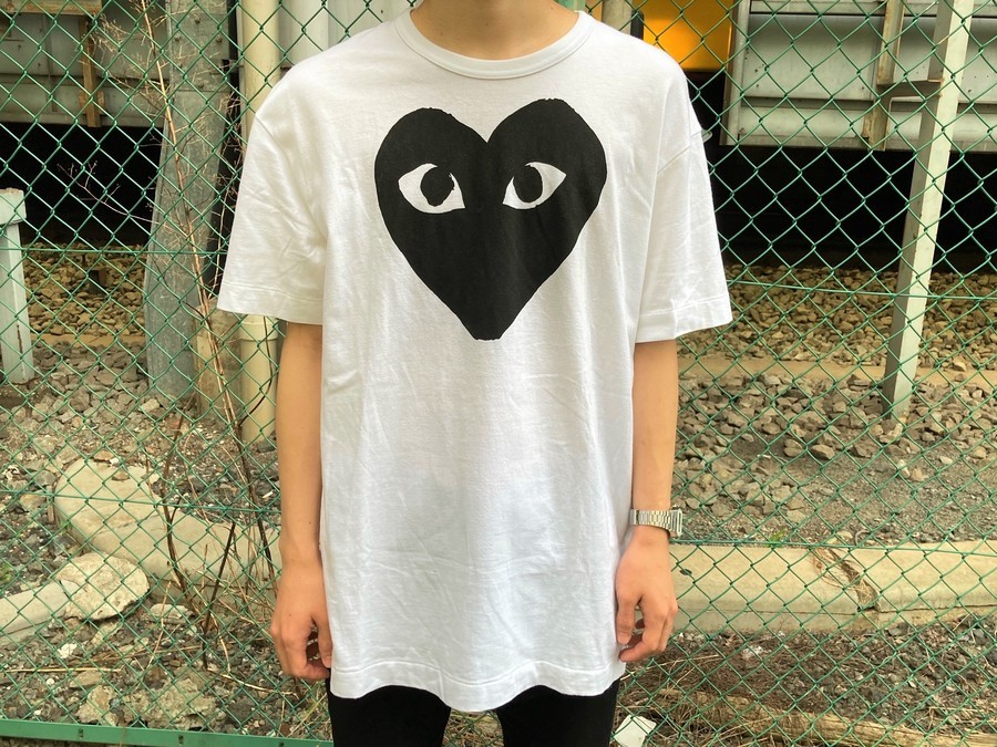日本 コムデギャルソン COMME des GARCONS Tシャツ ビックシルエット コム・デ・ギャルソン メンズ Tシャツ トップス Big Heart cotton-jersey T-shirt