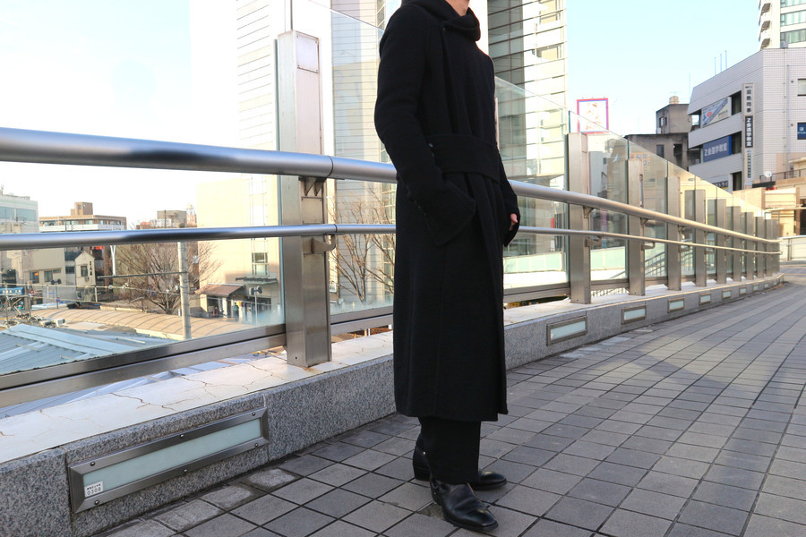 貴重　美品リックオウエンス　カシミヤマントコート Rick Owens - Rick Owens cashmere coat 46 ブラックの通販 by