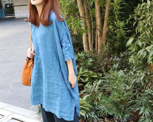 マキマロ よりoaxacana リネンvネックドルマンワンピースが入荷いたしました 03 11発行