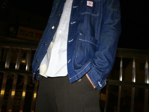 デニムカバーオールのデニムジャケット