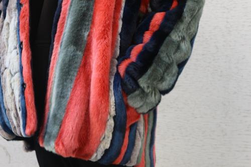 Oversized Multicolor Faux Fur Jacket