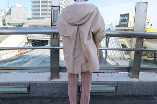 プラダのコットンワイドフーデッドジャケット