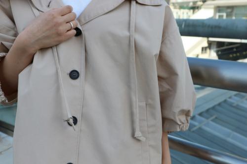 コットンワイドフーデッドジャケットの291165 S171