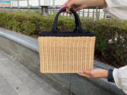 プラダのカナパウィッカー2WAYカゴバッグ