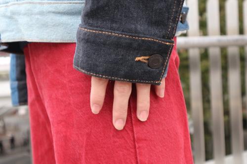 パッチワークデニムジャケットのメンズ