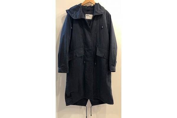 MHL. フーデットコート 綿100% ミリタリー Lサイズ ゆったりめ カーキ MHL フーディットコート MHL. フーデットコート 綿100% ミリタリー L