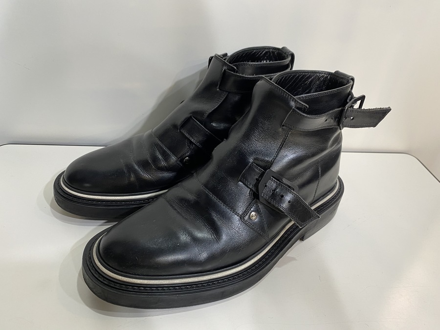 メンズディオールオム／Dior HOMME サイドジップブーツ シューズ 靴 メンズ 男性 男性用レザー 革 本革 ブラック 黒  3BO012VEA HEEL BOOTS Calfskin ヒールブーツ プレーントゥ