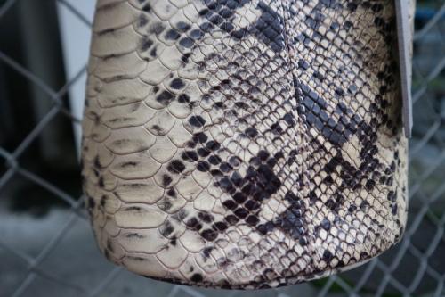 パイソン柄巾着バックのレディース