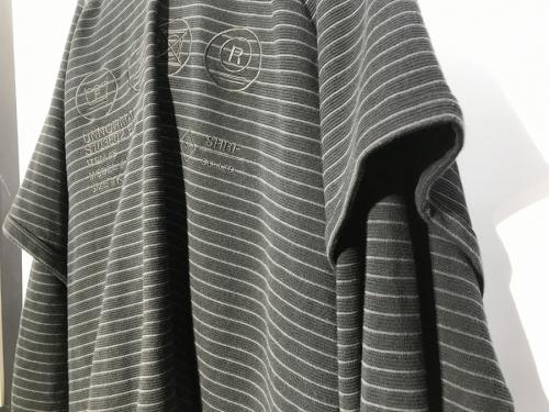 リップルボーダーレイヤードフーディのパーカー