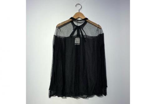 シャネルのシルク混シースルーブラウス