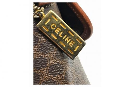 マカダム ショルダーバッグのOLD CELINE　CELINEロゴチャーム付　ショルダーバッグ　
