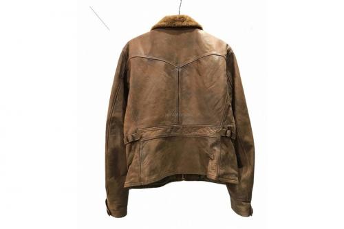 ダブルアールエルのシアリングカラーカウハイドレザージャケット